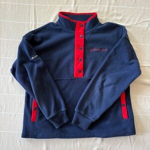 Champion Navy Zip Fleece with Red Accents